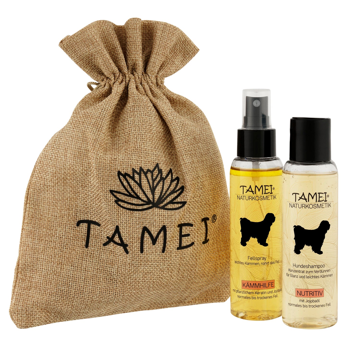 Tamei Geschenkset mit Duft Shampoo u. Fellspray | Set per 3 Stück