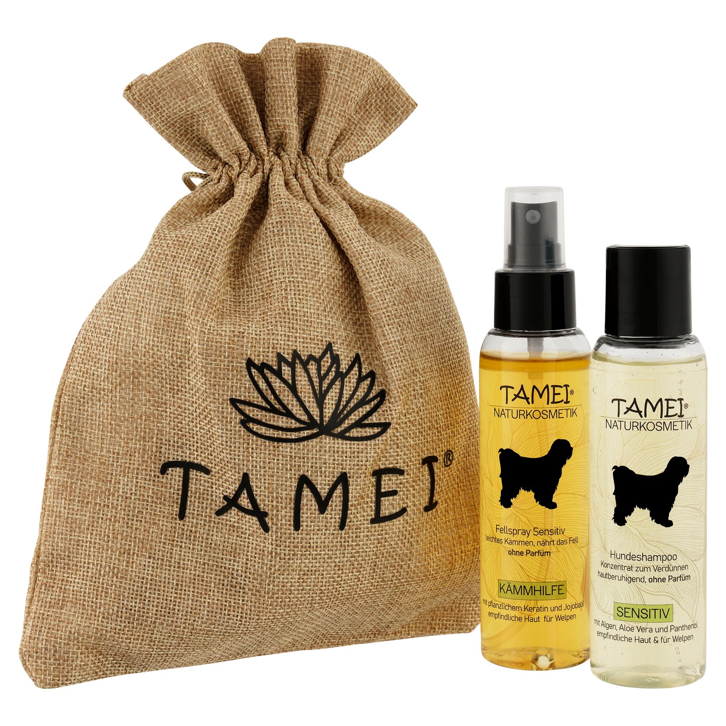 Tamei Geschenkset Sensitiv Shampoo u. Fellspray | Set per 3 Stück